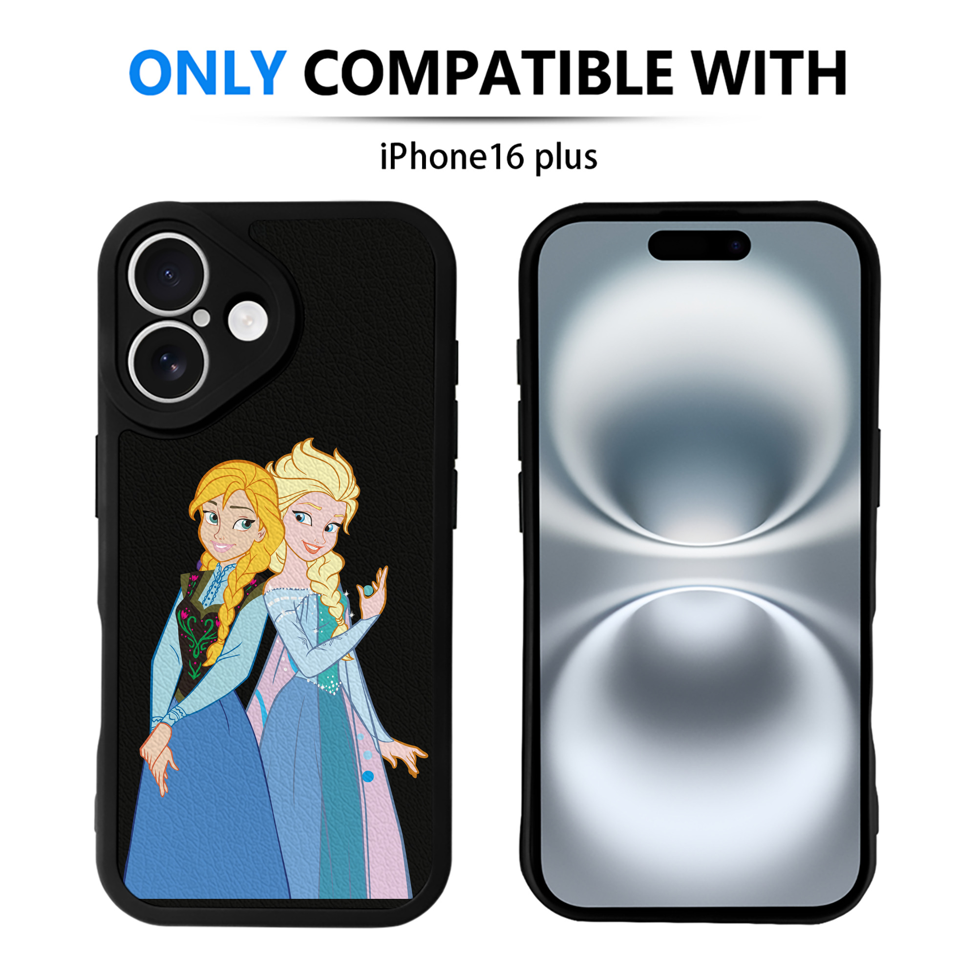 （画像用） アナと雪の女王 アンナ エルサ Frozen Anna Elsa 【iPhone 16シリーズ対応】シリコンスマホケース（レザー調） 材質：シリコン